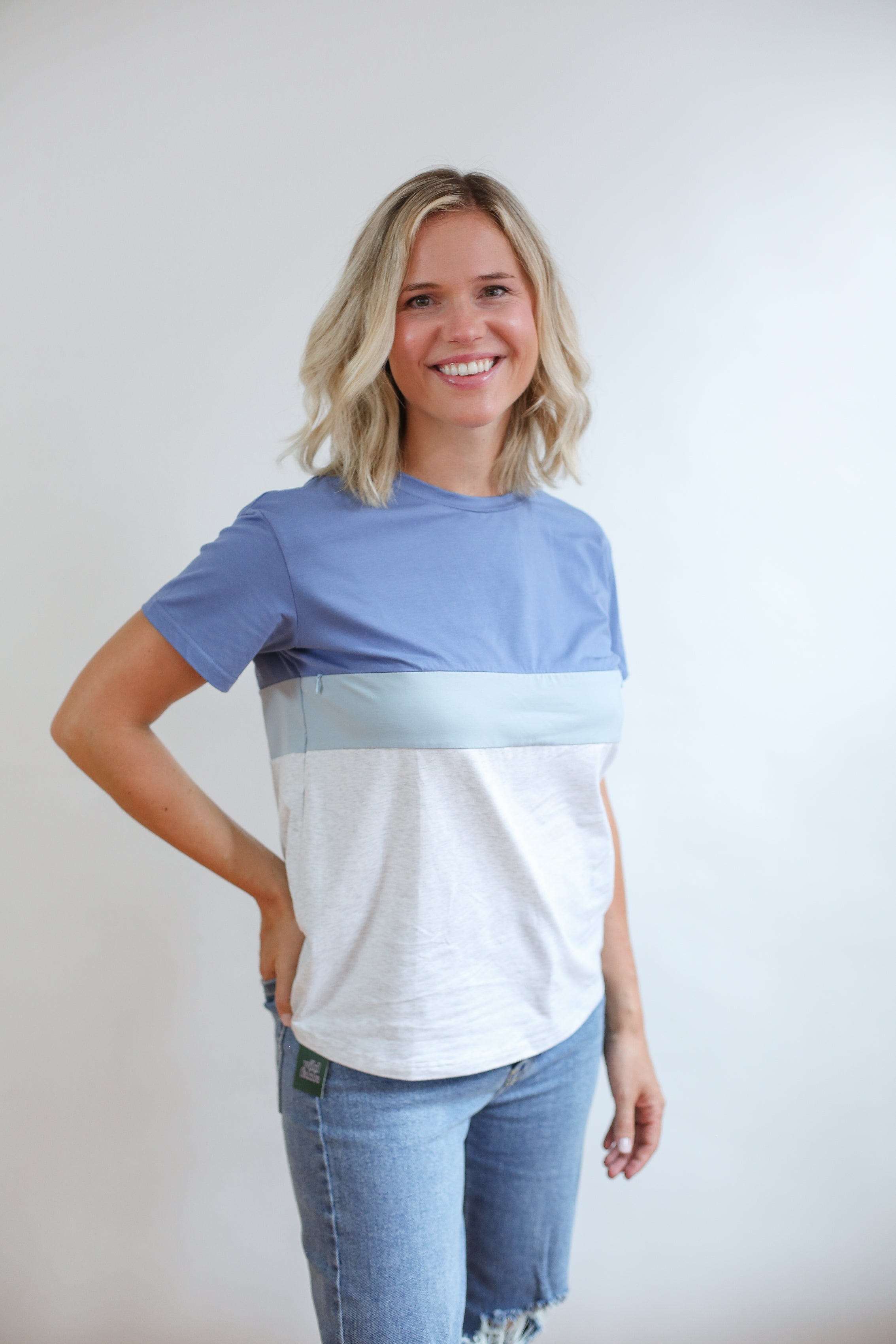 Full Zip Breastfeeding Tee | Milk & Baby
