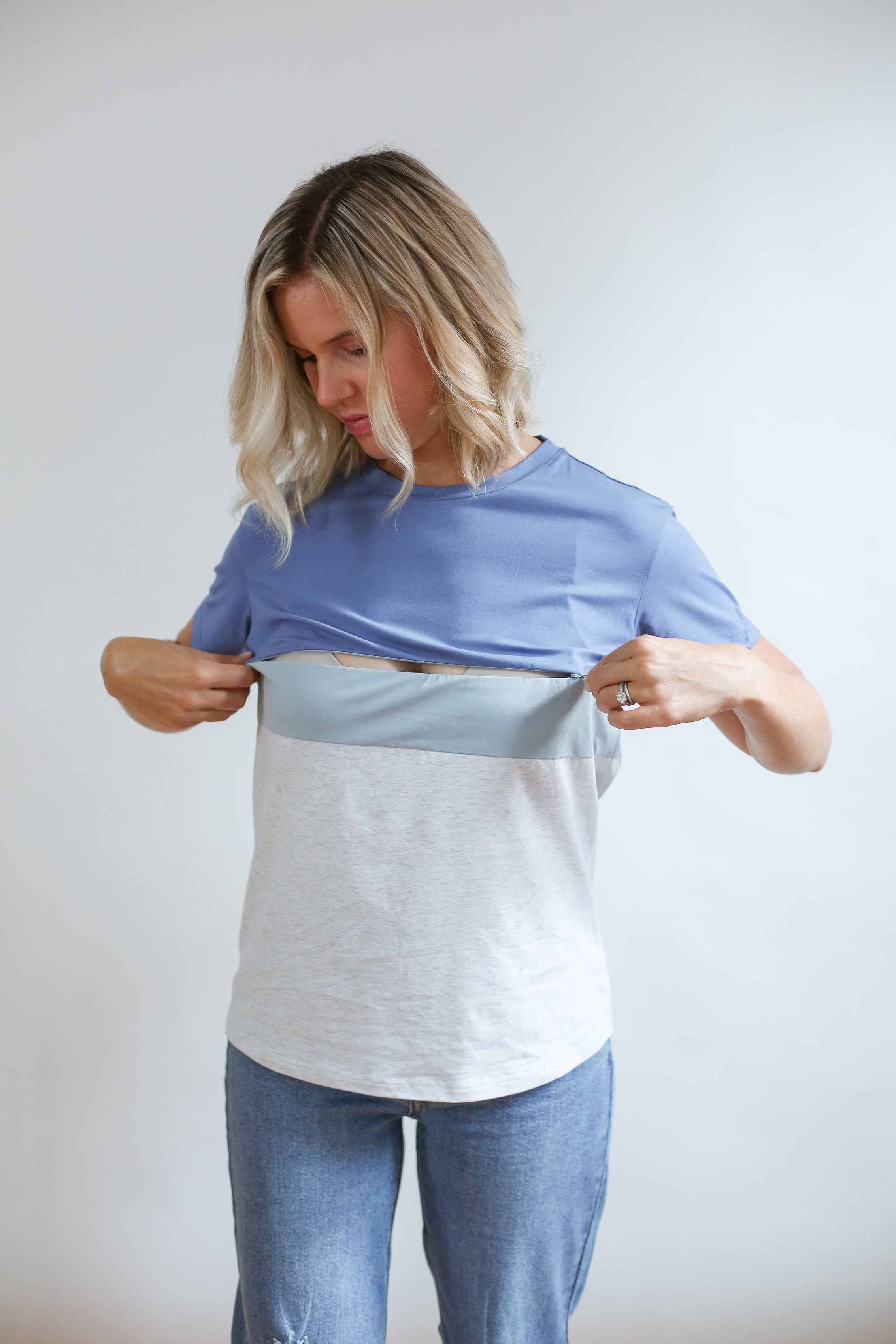 Full Zip Breastfeeding Tee | Milk & Baby