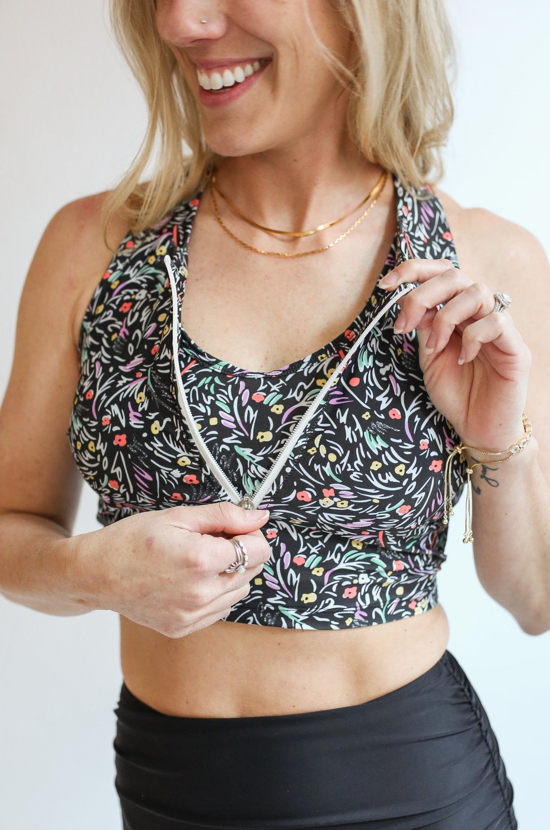 Crop Zip Up Breastfeeding Swimsuit Top | Milk & Baby