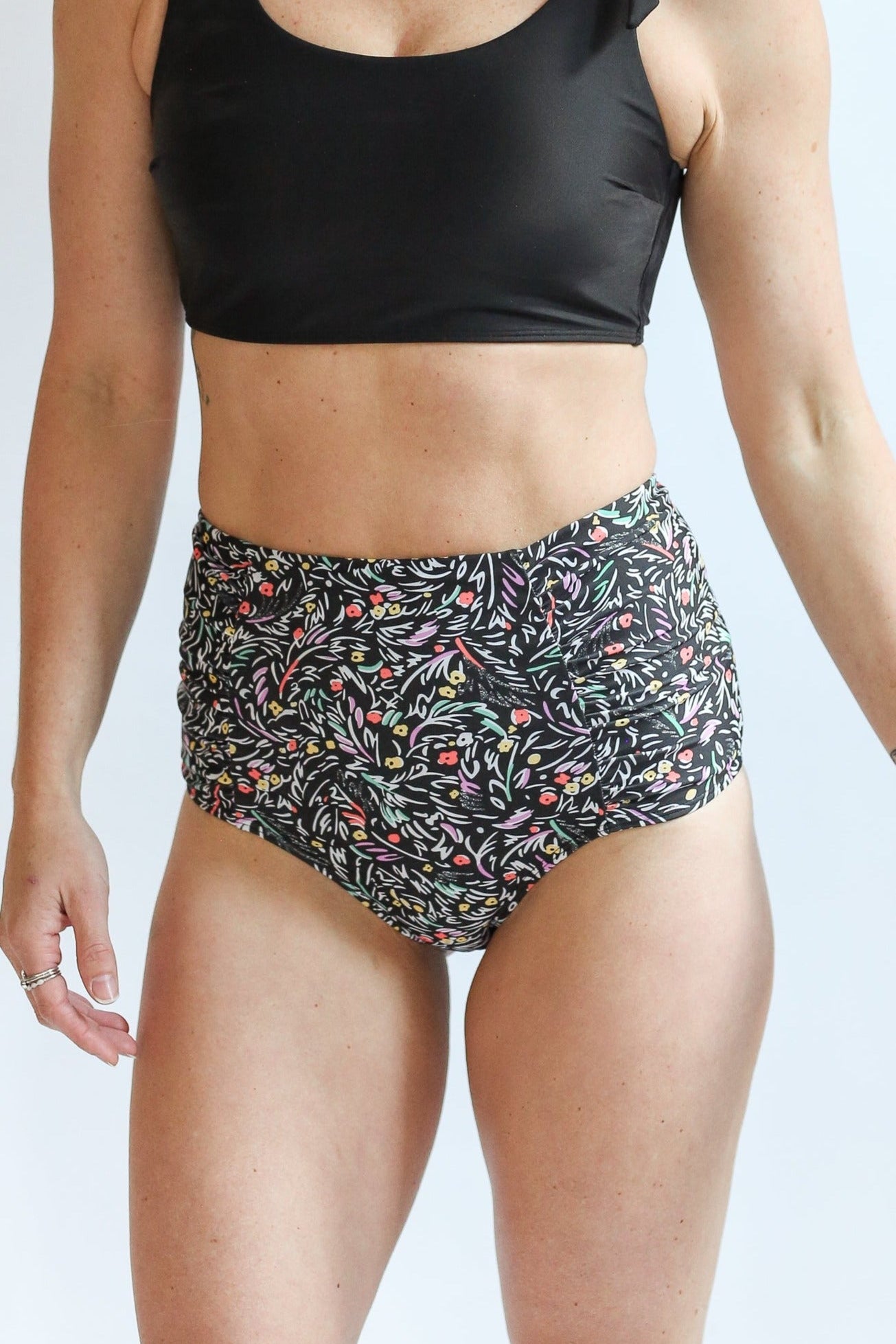 Moderate Coverage High Waist Bikini Bottoms | Milk & Baby