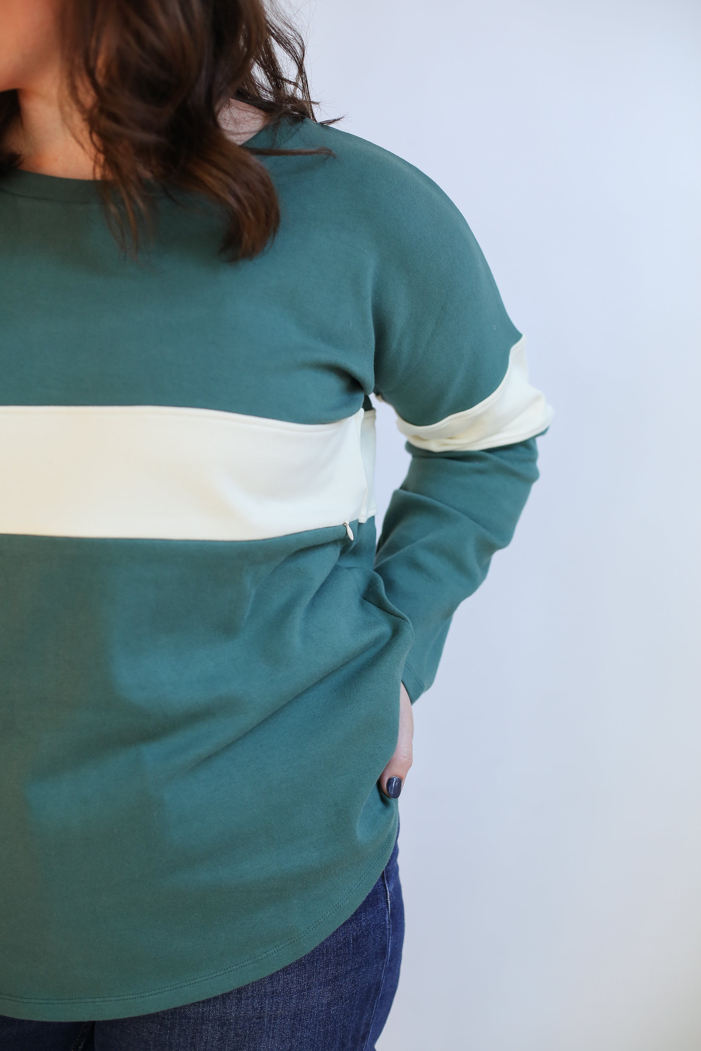 Varsity Dual Zip Breastfeeding Long Sleeve | Milk & Baby