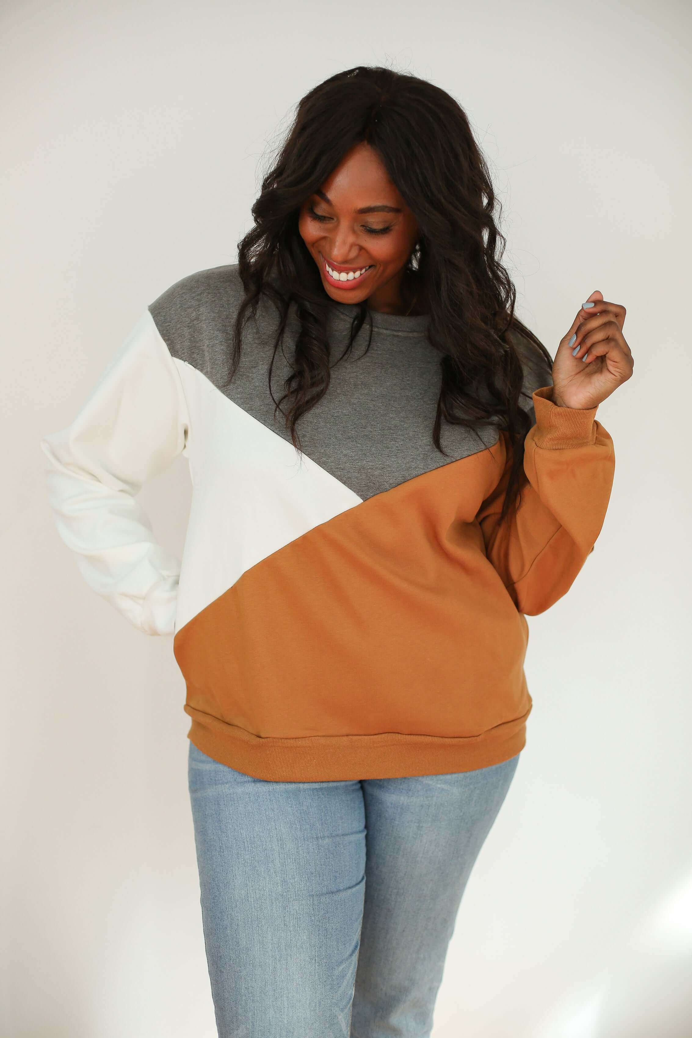 Velour Interior Diagonal Zip Breastfeeding Sweatshirt | Milk & Baby
