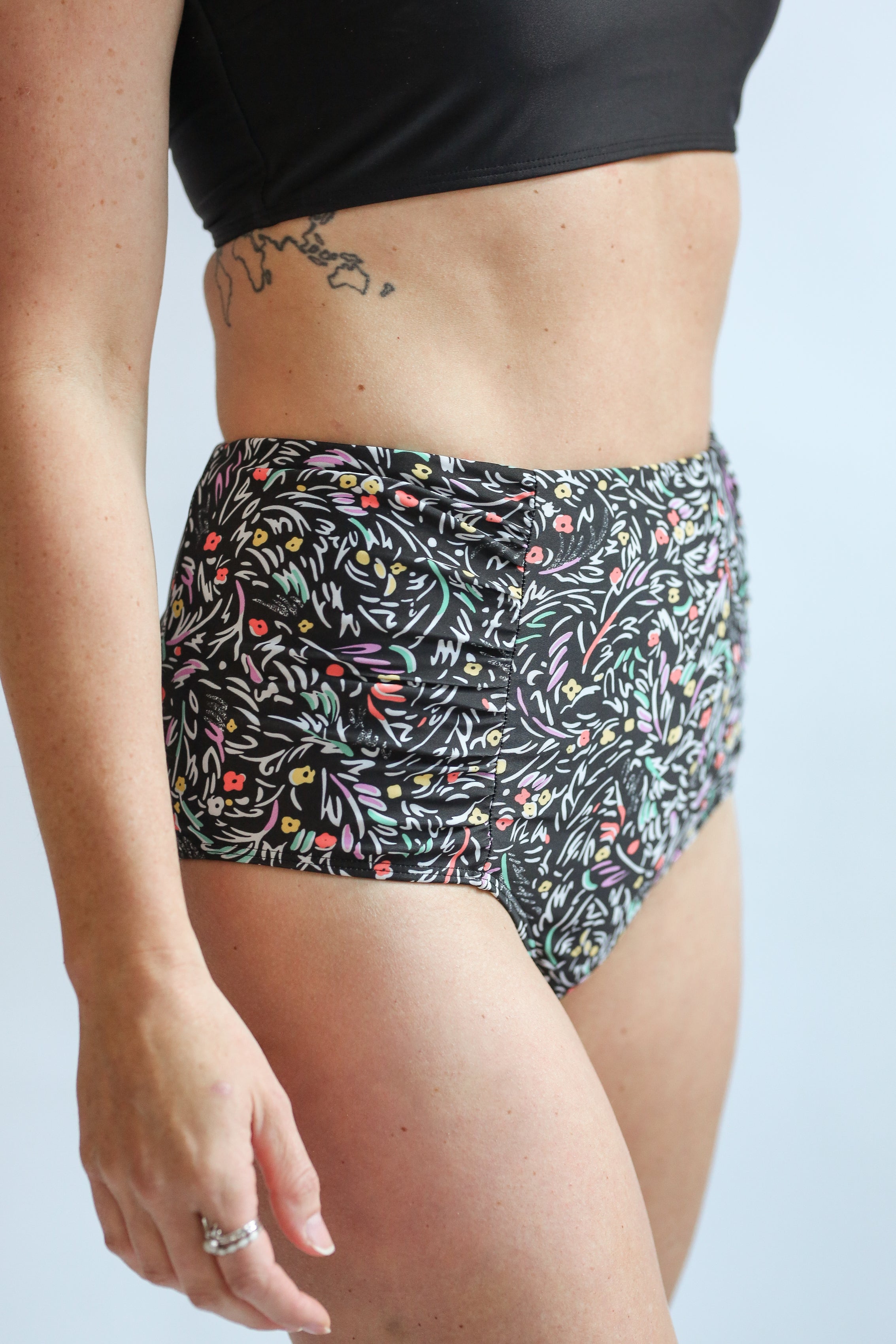 Moderate Coverage High Waist Bikini Bottoms | Milk & Baby