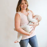 Stripe Invisible Zip Breastfeeding Tank Top - milk & baby