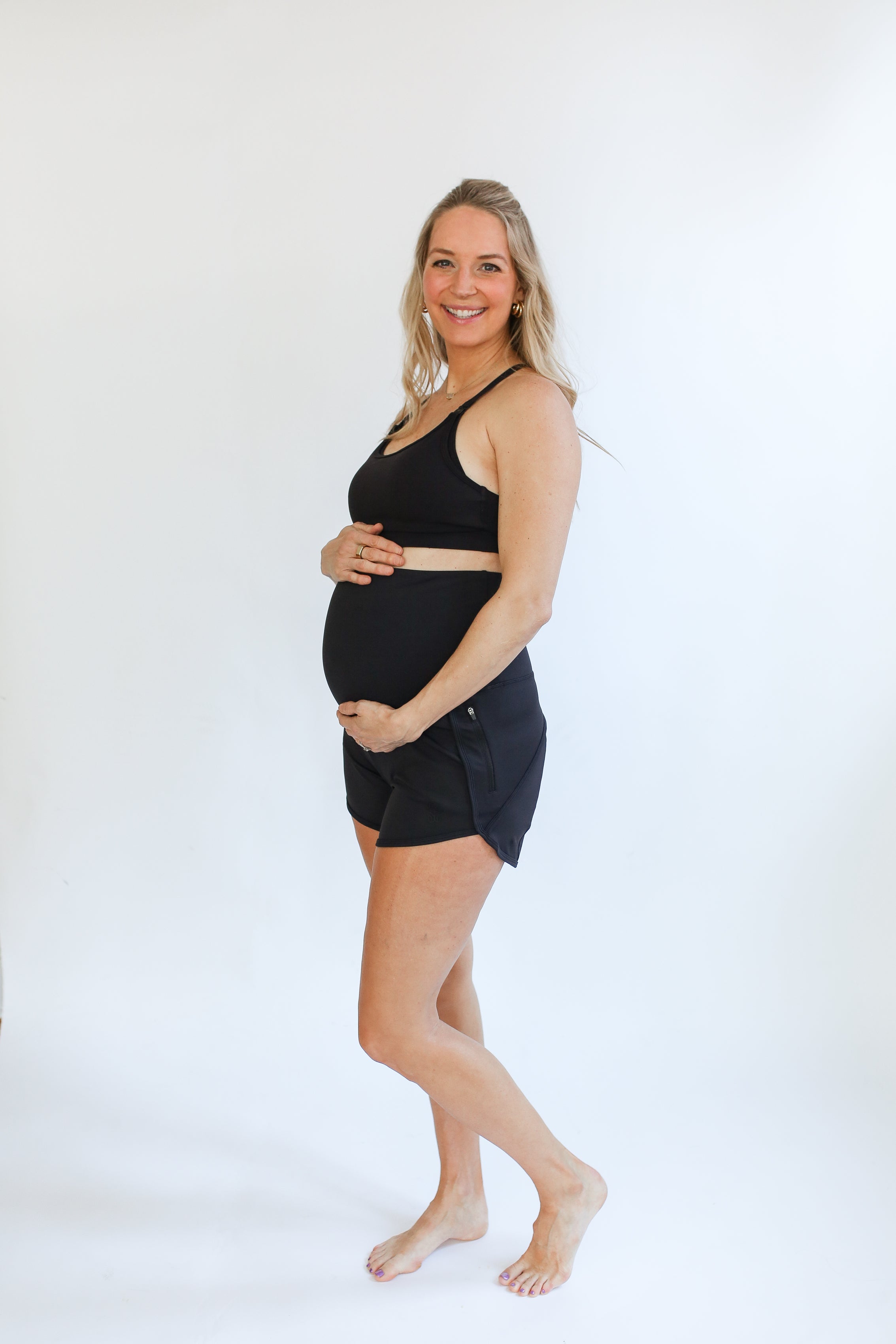 Maternity Athletic Shorts - Black | Milk & Baby
