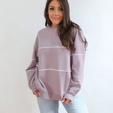 Relaxed Fit Invisible Zipper Breastfeeding Sweatshirt with Piping