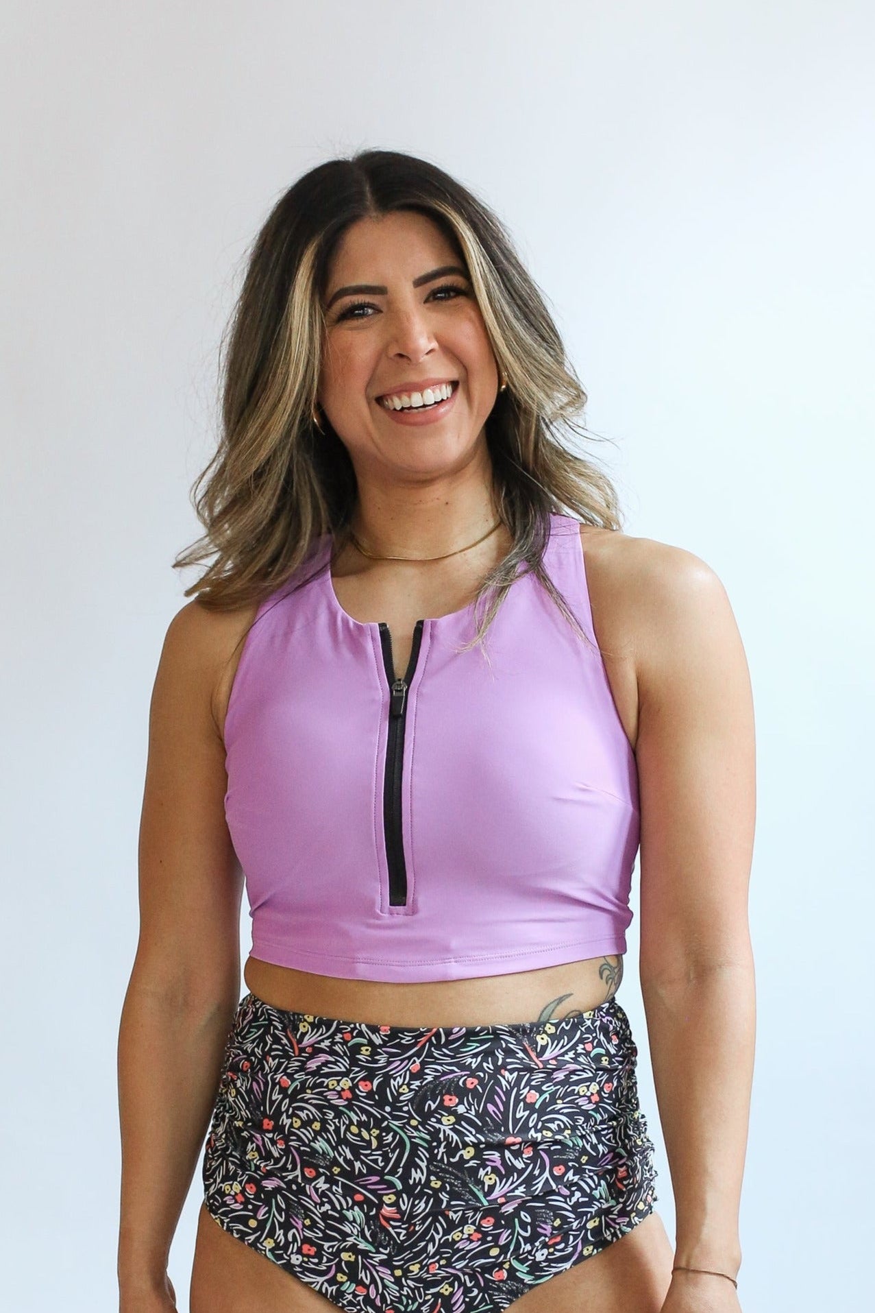 Crop Zip Up Breastfeeding Swimsuit Top | Milk & Baby