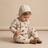 Organic Kimono Onesie & Pants Set | Mushroom