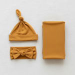 Mustard Bamboo 3-Piece Set - Clean Flat Lay