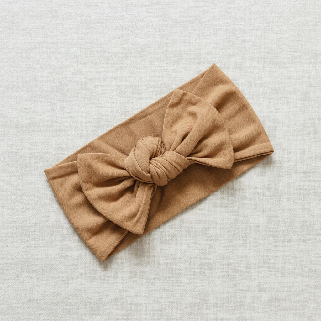 Mustard Bamboo Head Wrap - Minimal Flat Lay