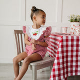 Gingham Strawberry Bubble Romper