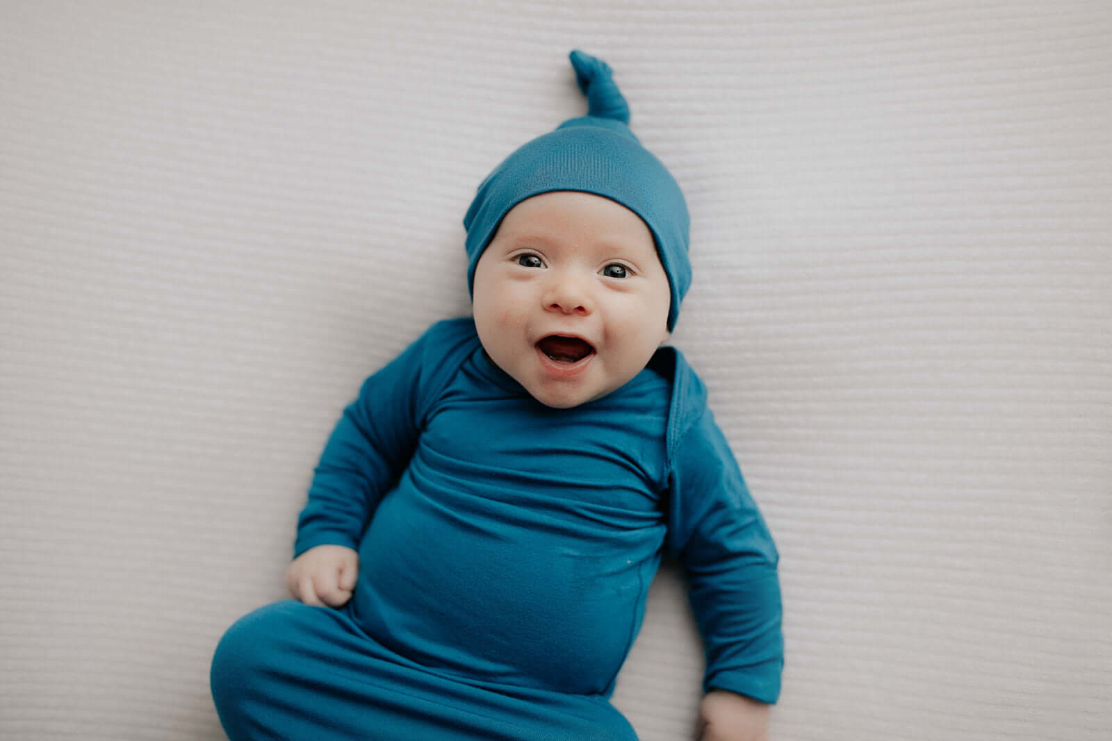 Blue Knotted Newborn Baby Gown | Milk & Baby