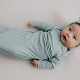 Blue Bird Ribbed Knotted Gown | Milk & Baby