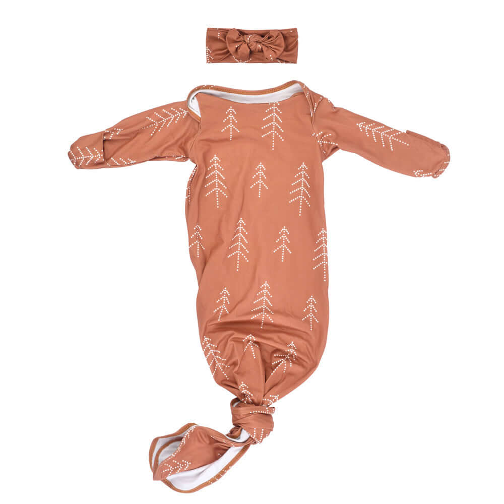 Christmas Pine Tree Knotted Gown | Milk & Baby