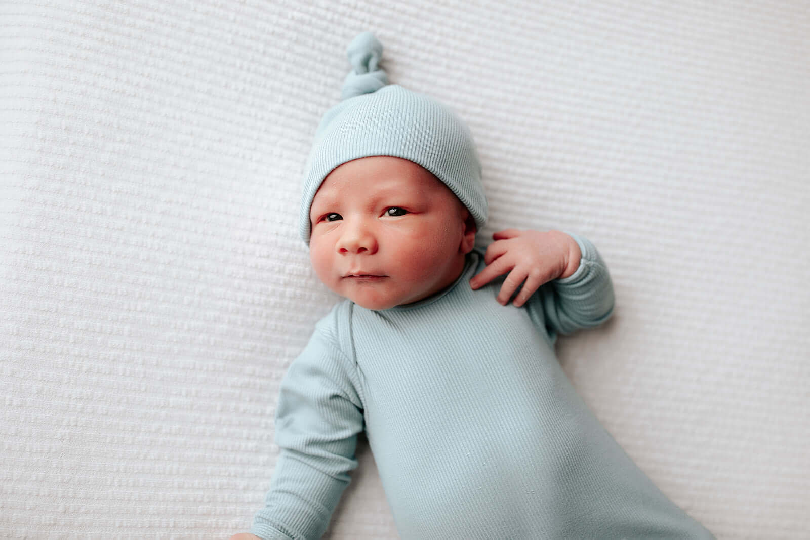 Blue Bird Ribbed Knotted Gown | Milk & Baby