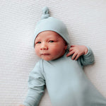 Blue Bird Ribbed Knotted Gown | Milk & Baby