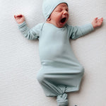 Blue Bird Ribbed Knotted Gown | Milk & Baby