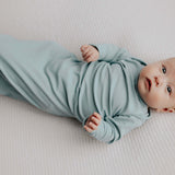 Blue Bird Ribbed Knotted Gown | Milk & Baby