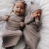 Harbor Mist Knotted Newborn Baby Gown | Milk & Baby