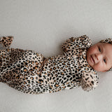 Leopard Knotted Newborn Baby Gown