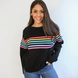 Six Stripe Invisible Zip Breastfeeding Sweatshirt