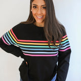 Six Stripe Invisible Zip Breastfeeding Sweatshirt