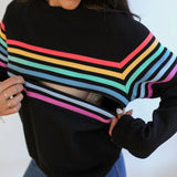 Six Stripe Invisible Zip Breastfeeding Sweatshirt