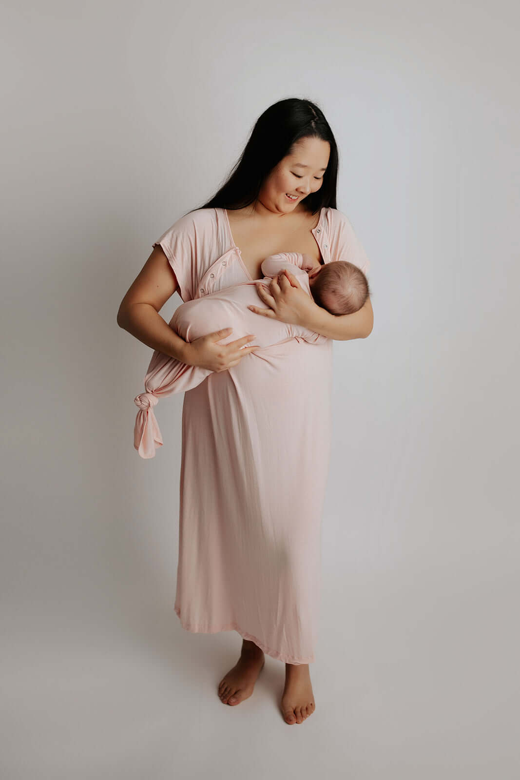 Heavenly Pink Mommy Labor & Delivery Gown | Milk & Baby