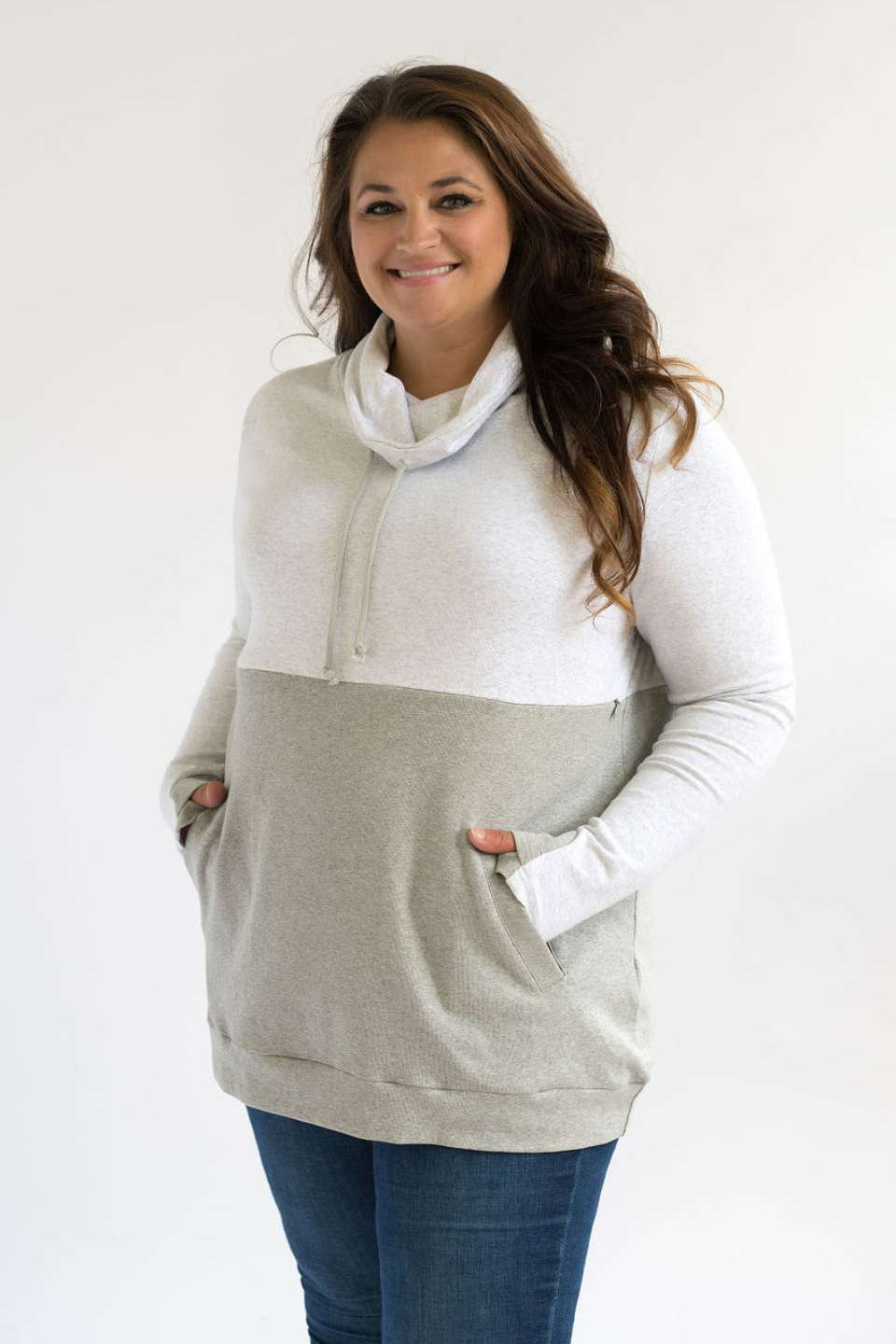 Nursing Sweatshirt Pullover | Light Grey | Milk & Baby