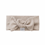 Oatmeal Organic Cotton Ribbed Head Wrap - Portrait