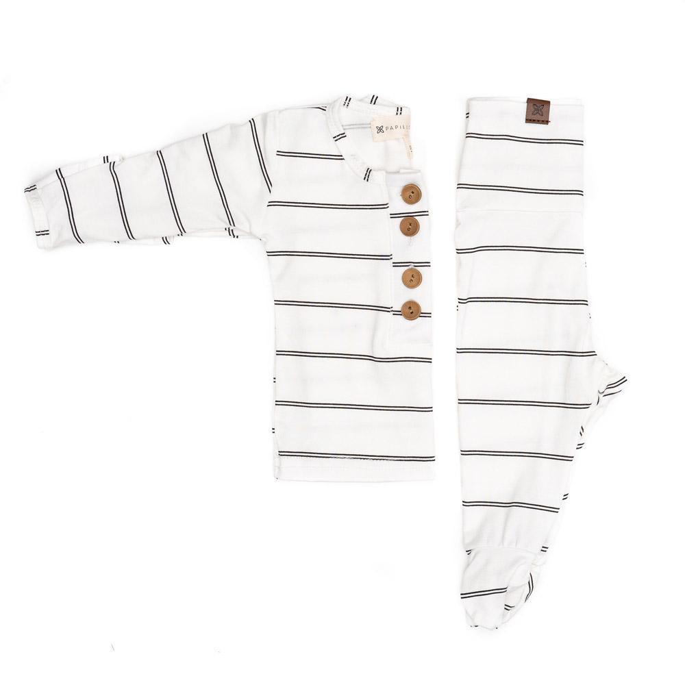 Onyx Striped Everything Top & Bottom - Milk & Baby 