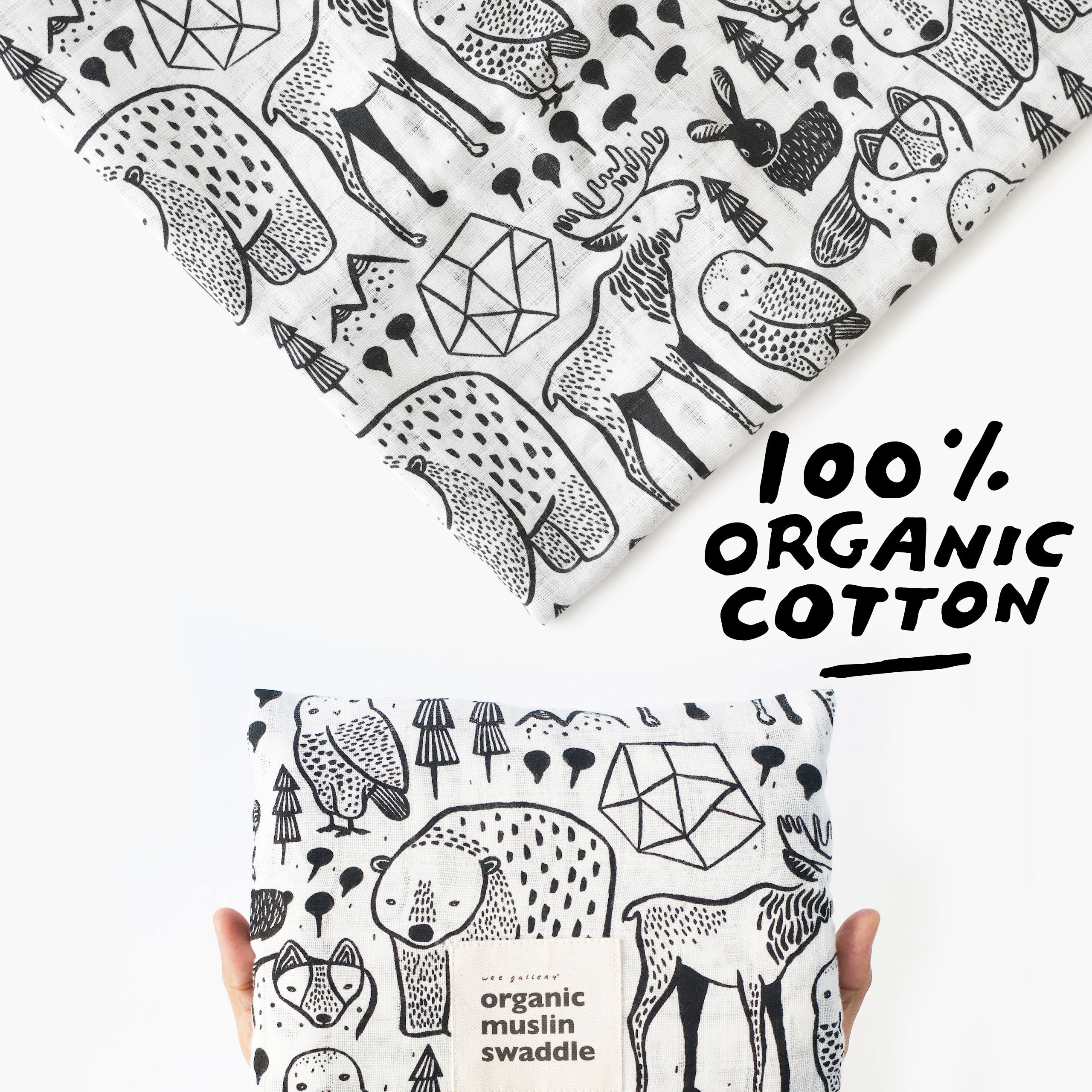 Nordic | Organic Muslin Swaddle | Milk & Baby