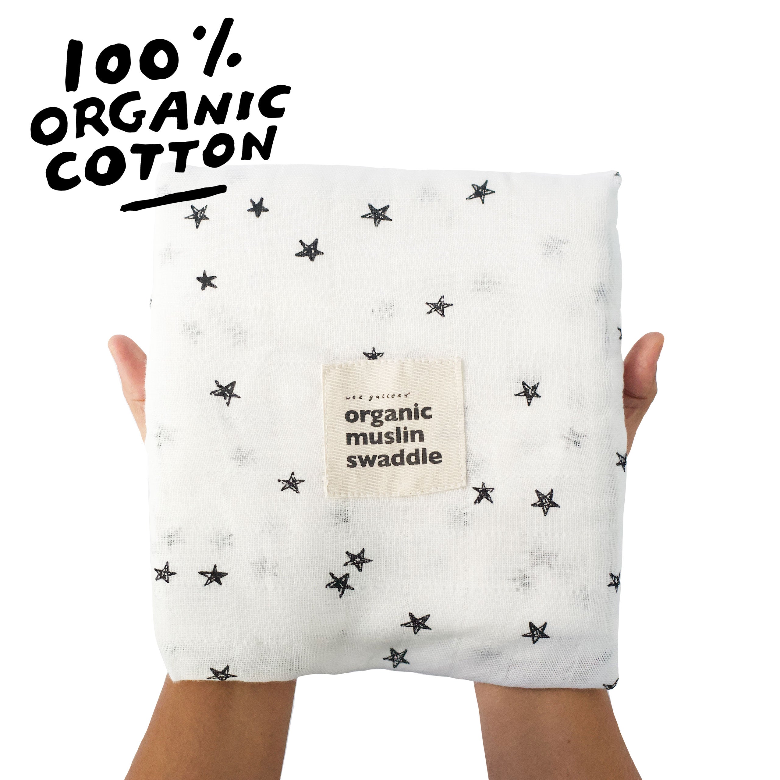 Stars | Organic Muslin Swaddle | Milk & Baby