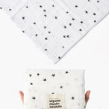 Stars | Organic Muslin Swaddle | Milk & Baby
