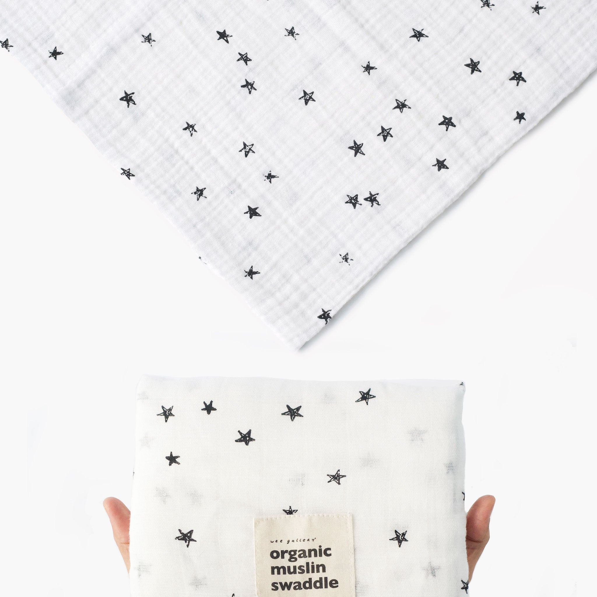 Stars | Organic Muslin Swaddle | Milk & Baby