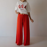 Cherry Red | Women's Bamboo Wide Leg Pants
