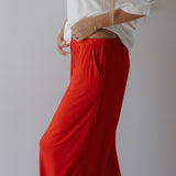 Cherry Red | Women's Bamboo Wide Leg Pants