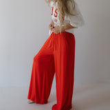 Cherry Red | Women's Bamboo Wide Leg Pants