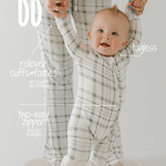 Picnic Plaid | Bamboo Zip Pajamas | Milk & Baby