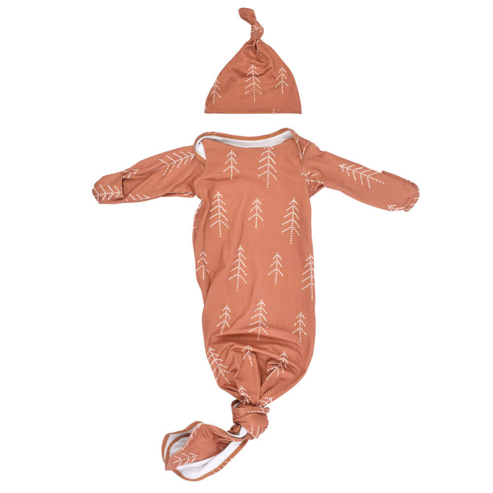 Christmas Pine Tree Knotted Gown | Milk & Baby