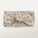 Pink Petal Floral head wrap with more space and a subtle background
