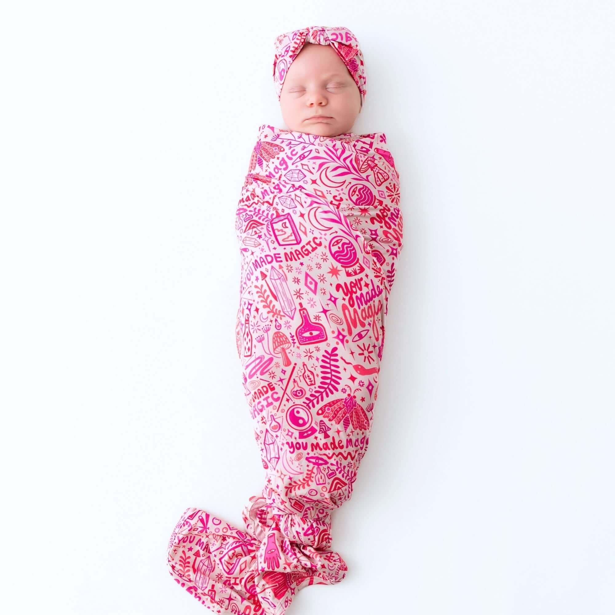 The Forever Swaddle Blanket | Mystic Mama (Pink) | Milk & Baby