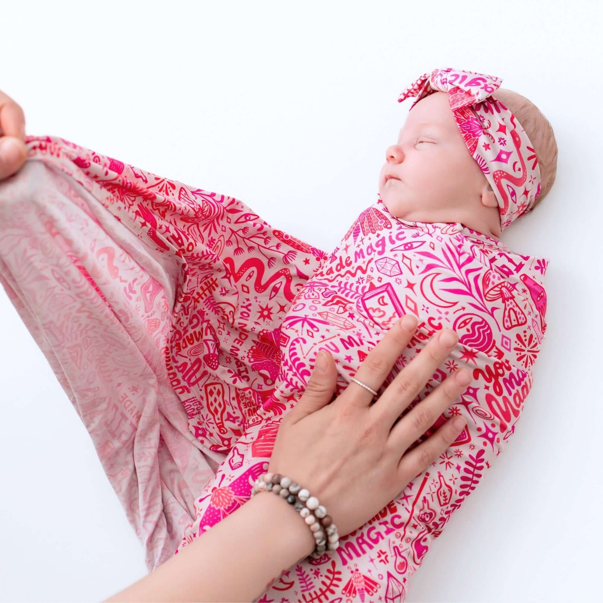 The Forever Swaddle Blanket | Mystic Mama (Pink) | Milk & Baby