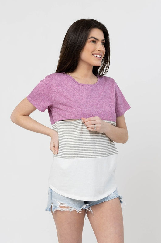 Colorblock Nursing T-Shirt | Pink Milk & Baby