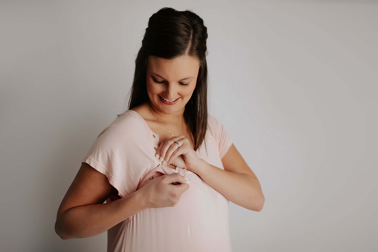 Heavenly Pink Mommy Labor & Delivery Gown | Milk & Baby