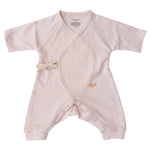 Soft Pink Pointelle Baby Kimono Onesie | Milk & Baby