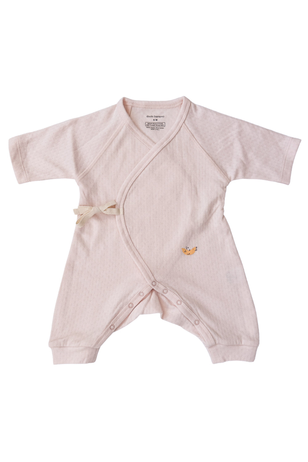 Soft Pink Pointelle Baby Kimono Onesie | Milk & Baby