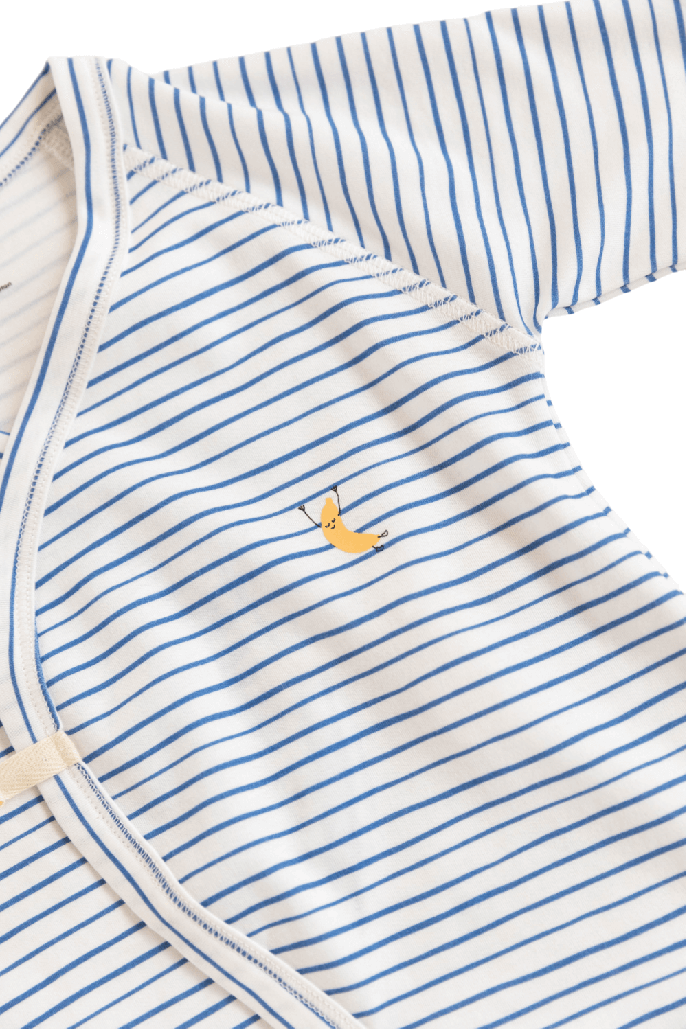 Blue Stripe Print Baby Kimono Onesie | Milk & Baby