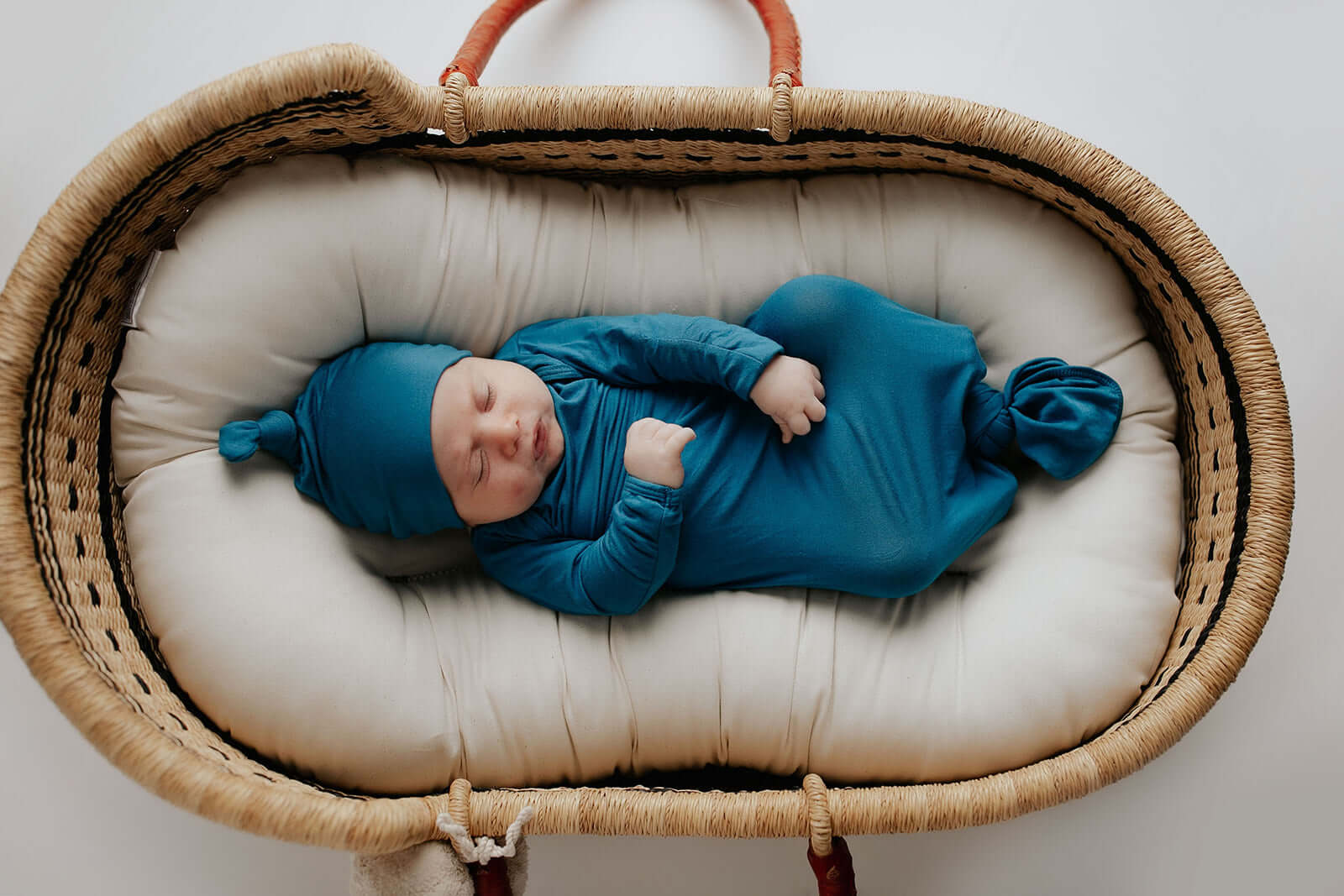 Blue Knotted Newborn Baby Gown | Milk & Baby