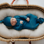 Blue Knotted Newborn Baby Gown | Milk & Baby